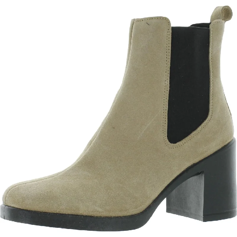 Match Womens Suede Solid Chelsea Boots