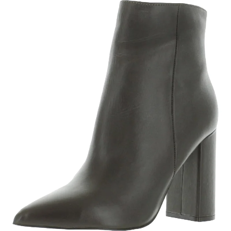 Noticed Womens Leather Pointed Toe Mid-Calf Boots