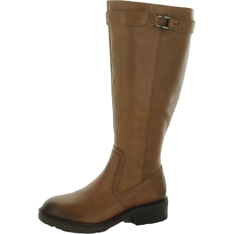 Cayce Womens Leather Wide Calf Knee-High Boots