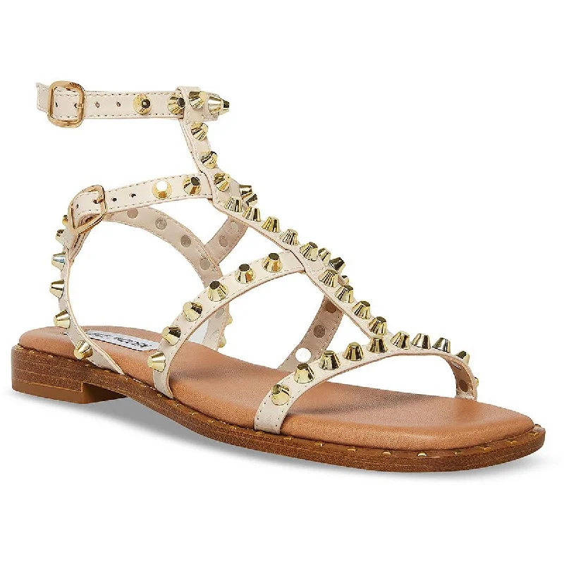 Sunnie Womens Faux Leather Studded Slingback Sandals