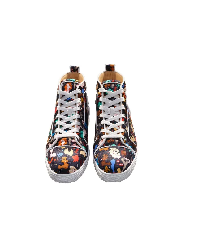 Christian Louboutin Limited Edition Multicolour Bored Print High Top Sneakers