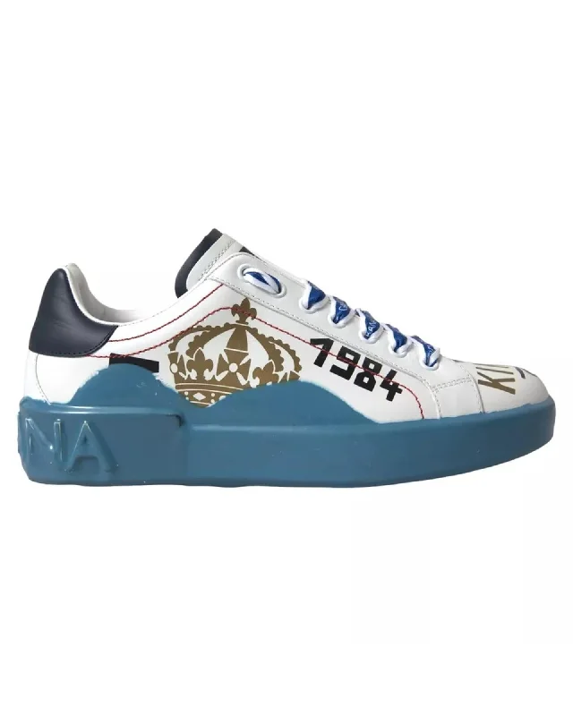 Dolce & Gabbana Printed Nappa Calfskin Low Top Sneakers