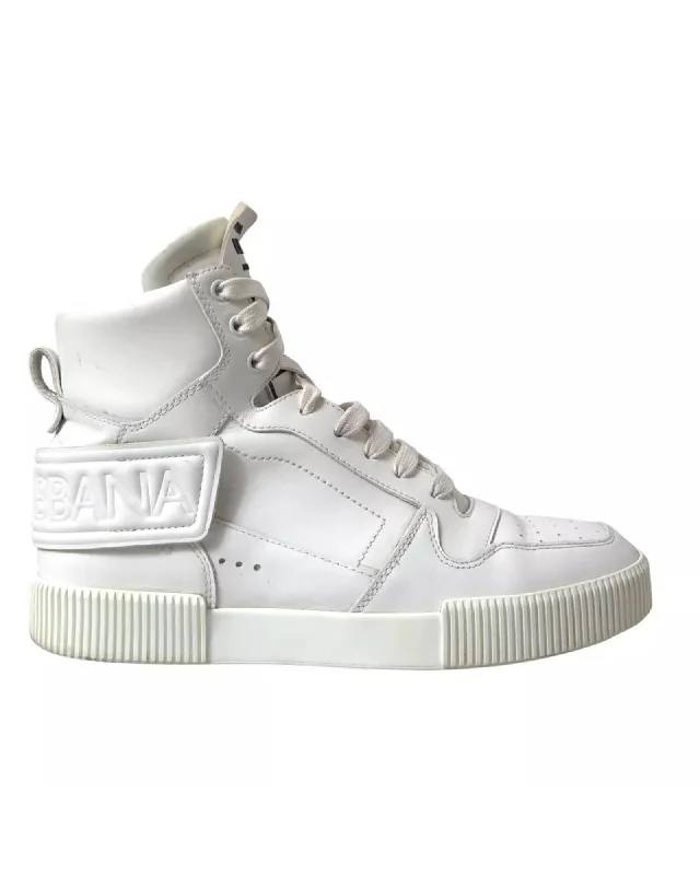 Dolce & Gabbana High Top Leather Logo Sneakers