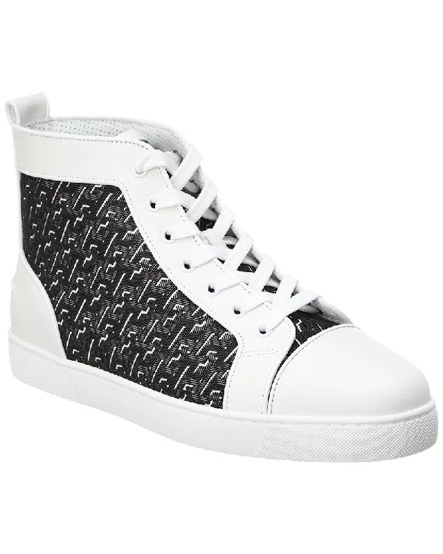 Christian Louboutin Louis Coated Canvas & Leather High-Top Sneaker