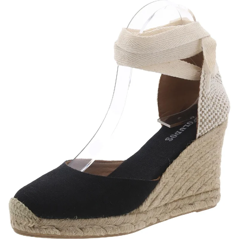 Womens Canvas Espadrille Wedge Heels