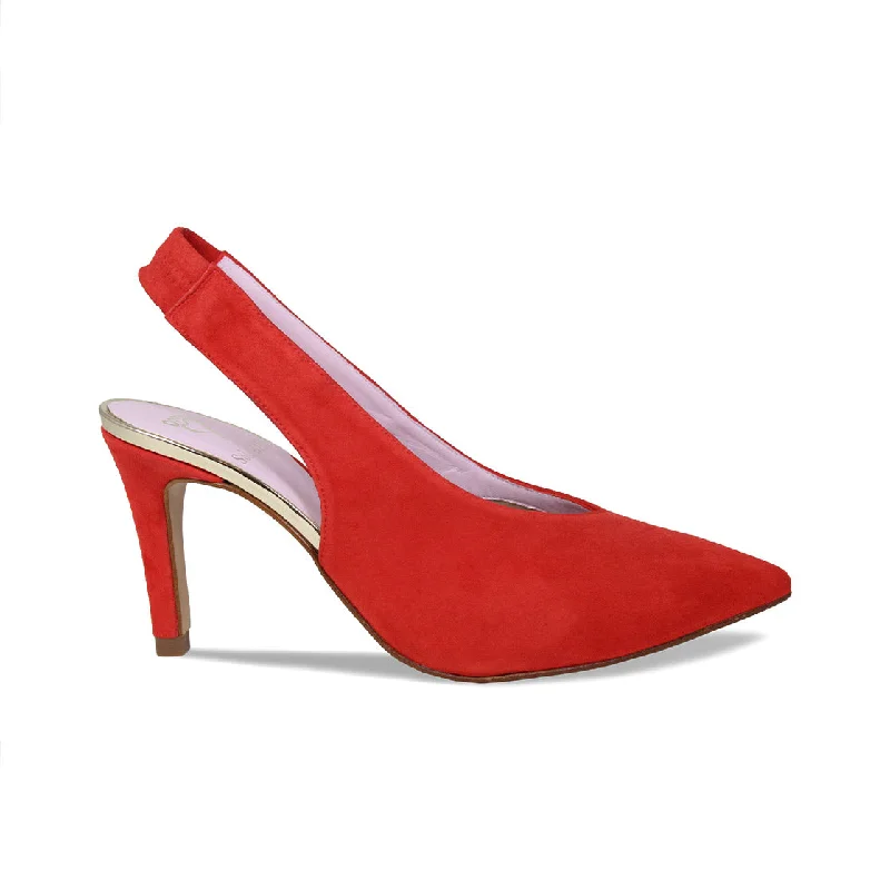 Elsa: Coral Red Suede