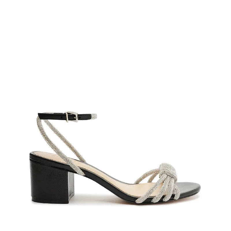 Jewell Mid Block Nappa Leather Sandal