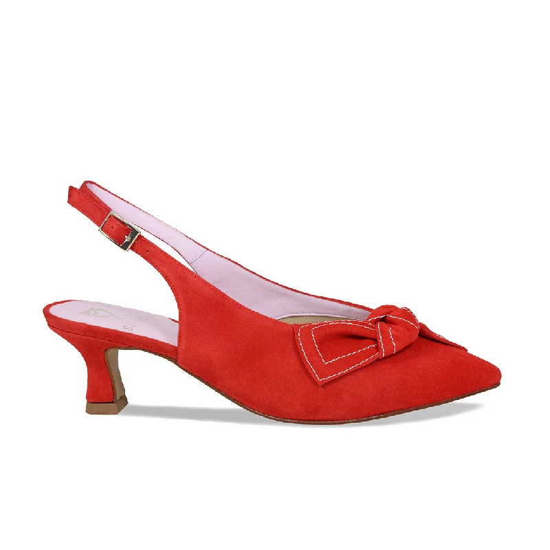 Katrina: Coral Red Suede