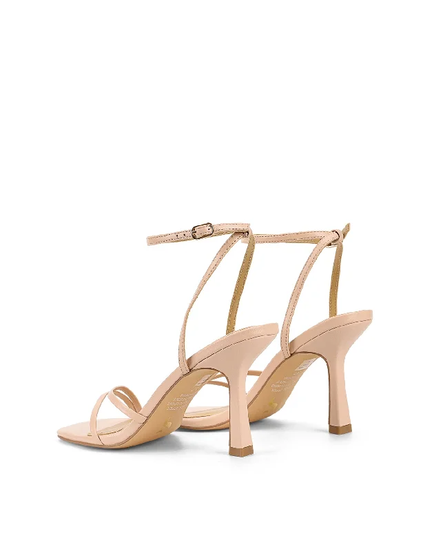 Sprinkle Strappy Heels - Nude Leather