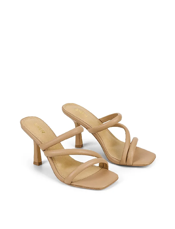 Spence Heeled Sandals - Almond Leather