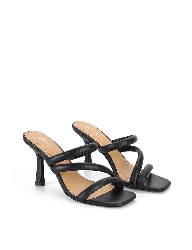 Spence Heeled Sandals - Black Leather