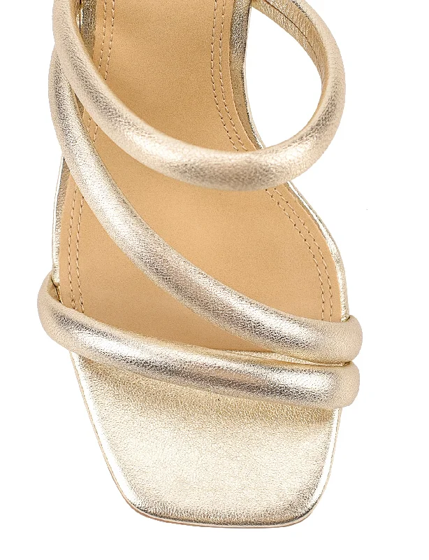 Spence Heeled Sandals - Gold Metallic Leather