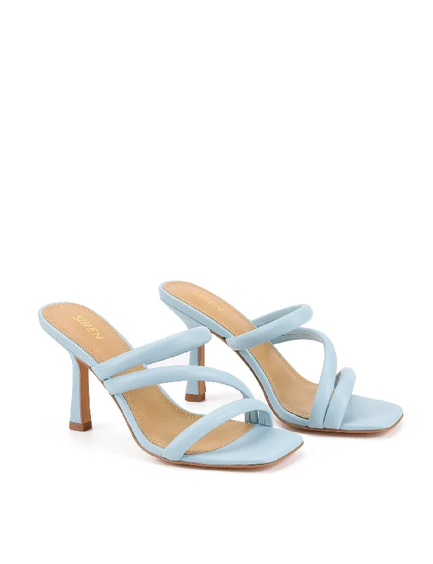 Spence Heeled Sandals - Pale Blue Leather