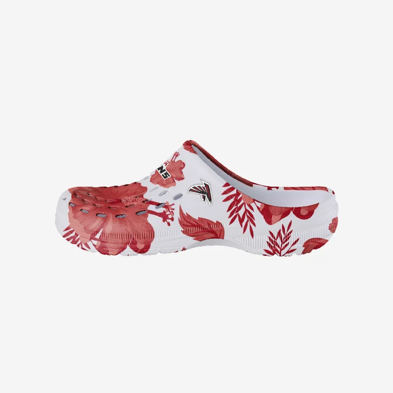 Atlanta Falcons Womens Floral White Clog