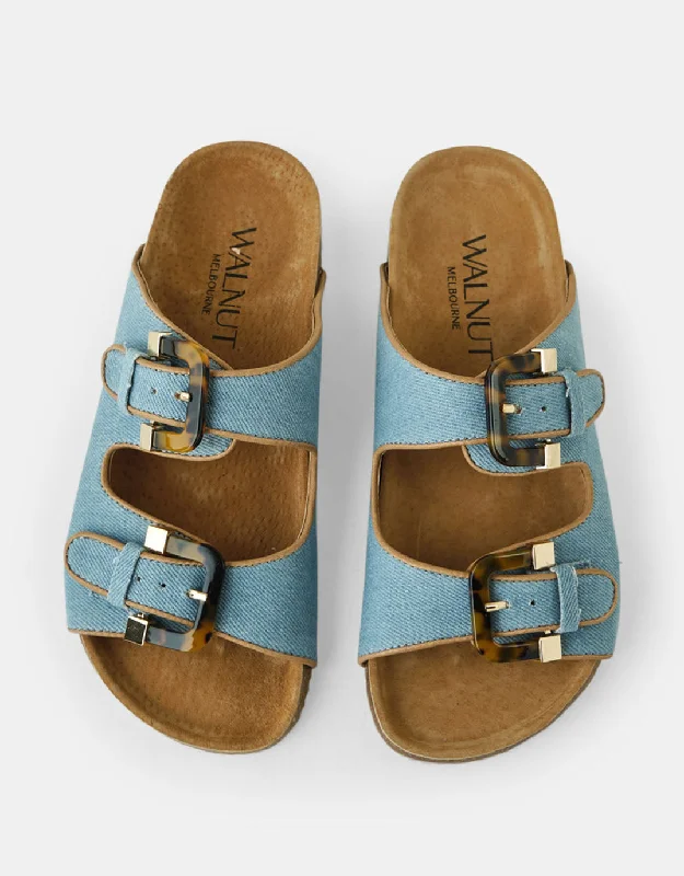 Bailey Denim Slides - Light Denim