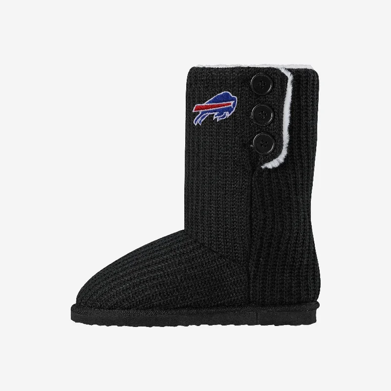 Buffalo Bills Knit High End Button Boot Slipper