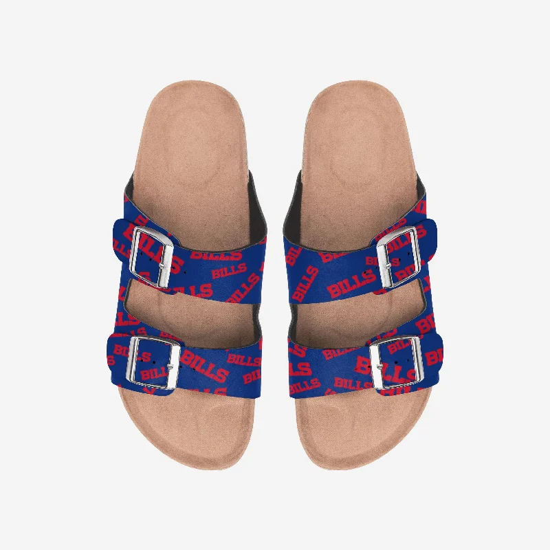 Buffalo Bills Womens Mini Print Double Buckle Sandal