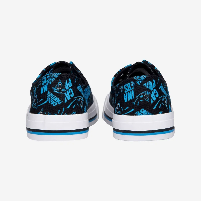 Carolina Panthers Womens Low Top Repeat Print Canvas Shoe