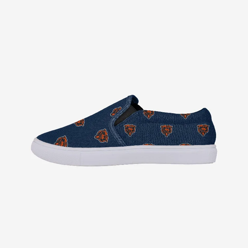 Chicago Bears Womens Repeat Logo Slip On Canvas Shoe