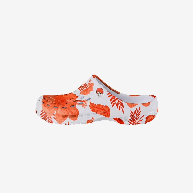 Cleveland Browns Womens Floral White Clog