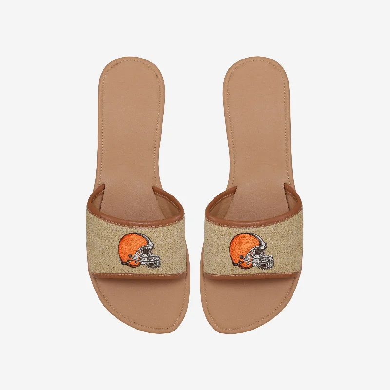 Cleveland Browns Womens Straw Slide