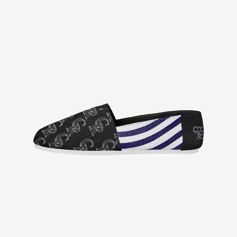 Colorado Rockies Womens Stripe Canvas Shoe