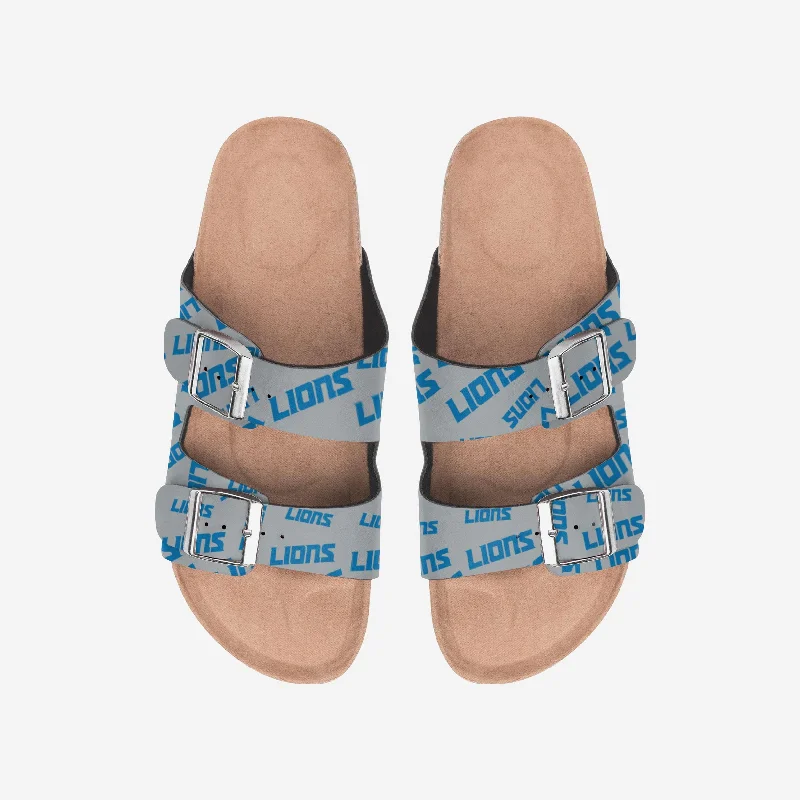 Detroit Lions Womens Mini Print Double Buckle Sandal