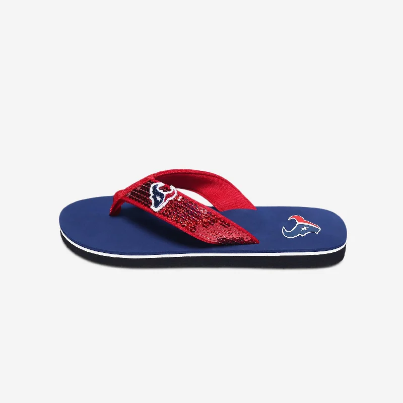 Houston Texans Womens Sequin Flip Flop