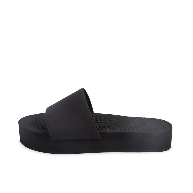 Indosole Essentials Slides Platform Women Black