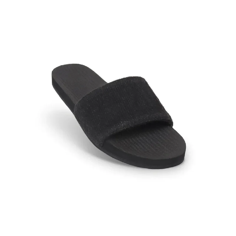 Indosole Recycled Fabric by Pable Slides Women Black/Ketapang