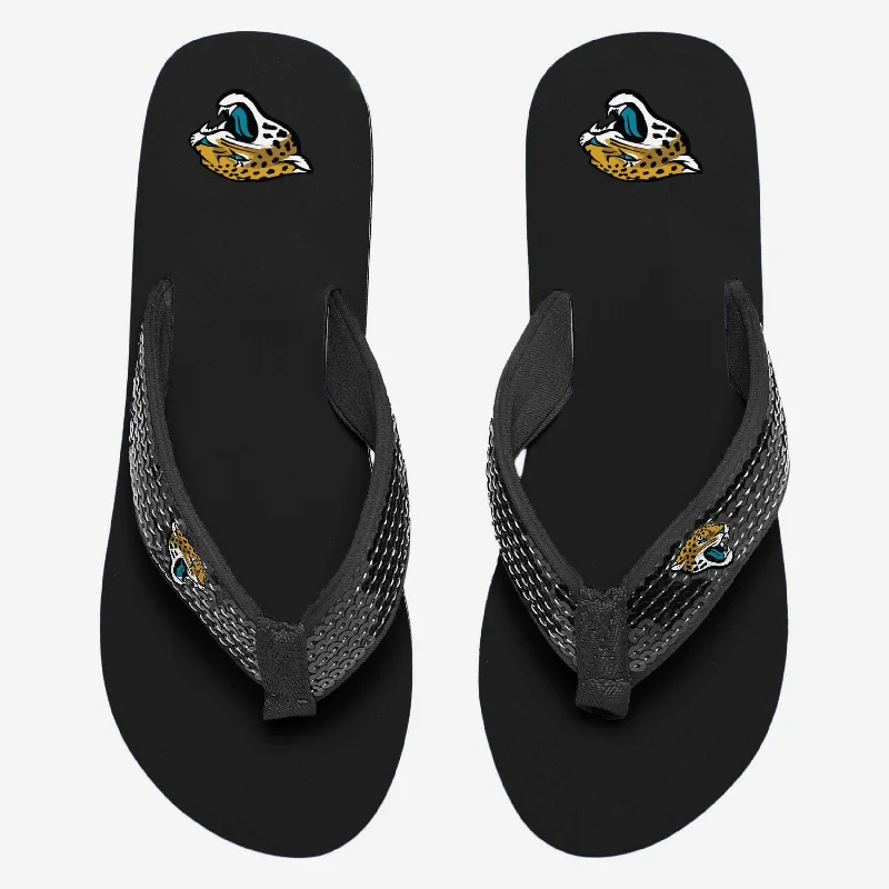 Jacksonville Jaguars Womens Sequin Flip Flop