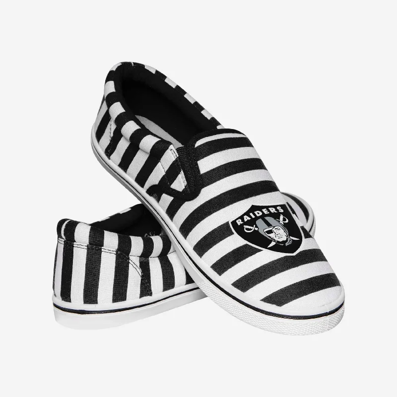 Las Vegas Raiders Striped Slip On Canvas Shoe