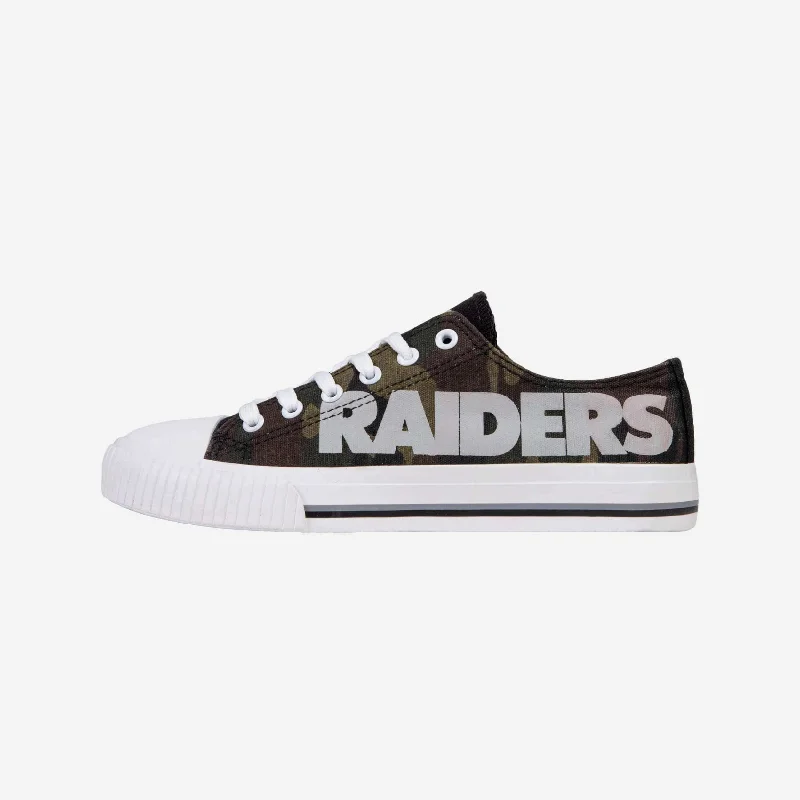 Las Vegas Raiders Womens Camo Low Top Canvas Shoe