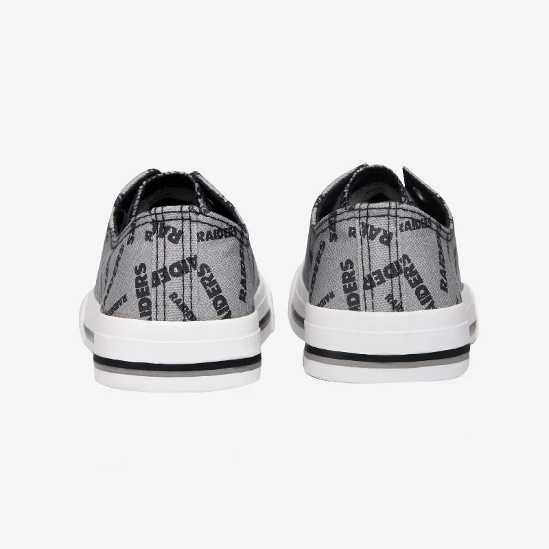 Las Vegas Raiders Womens Low Top Repeat Print Canvas Shoe