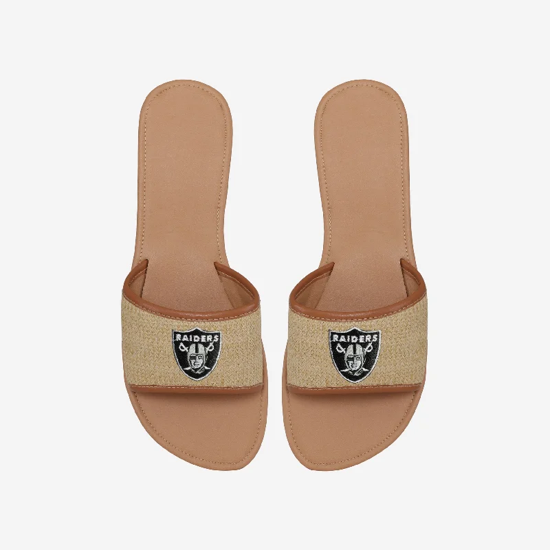 Las Vegas Raiders Womens Straw Slide