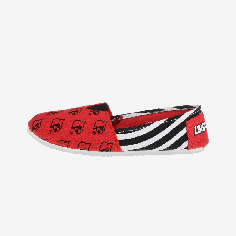 Louisville Cardinals Womens Stripe Canvas Shoe