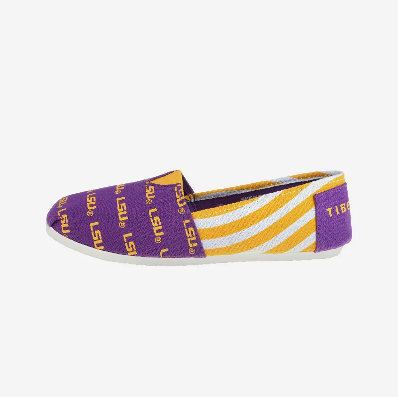 LSU Tigers Womens Stripe Canvas Shoe