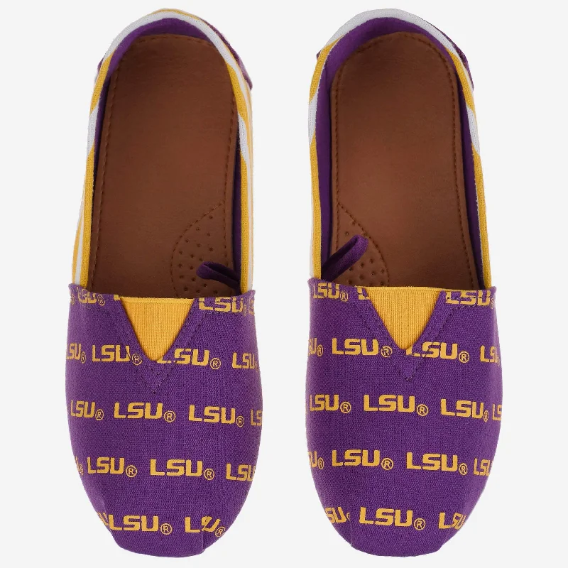 LSU Tigers Womens Stripe Canvas Shoe