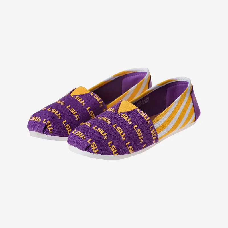 LSU Tigers Womens Stripe Canvas Shoe