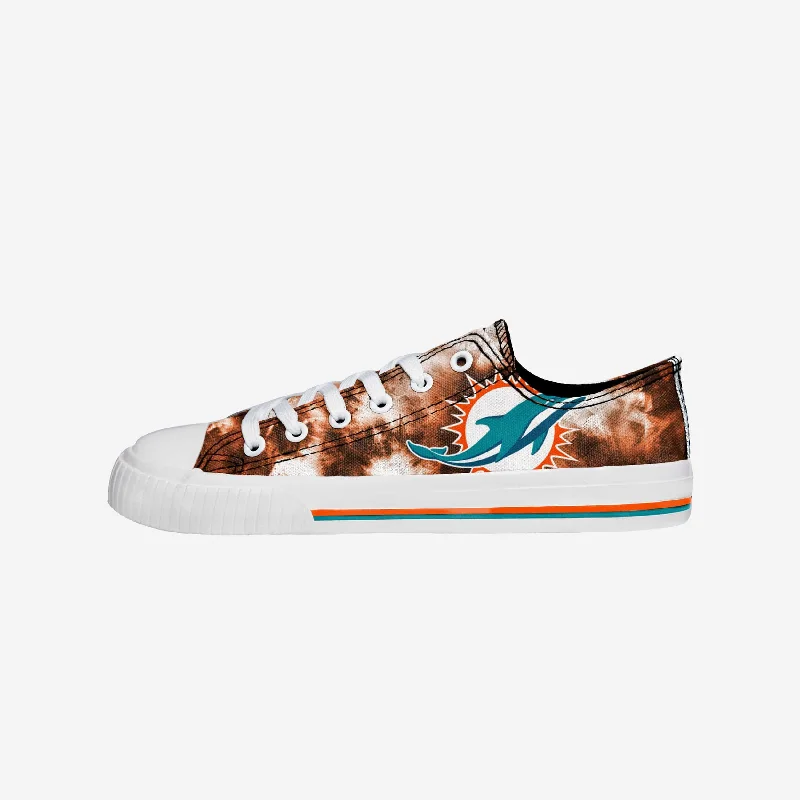 Miami Dolphins Womens Low Top Tie-Dye Canvas Shoe