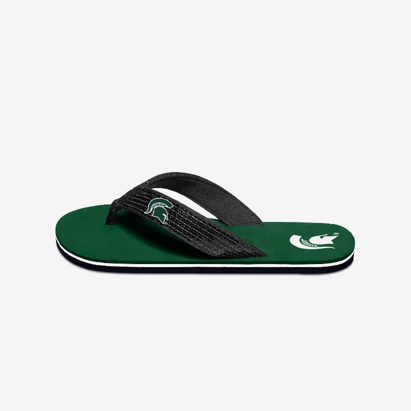 Michigan State Spartans Womens Sequin Flip Flop