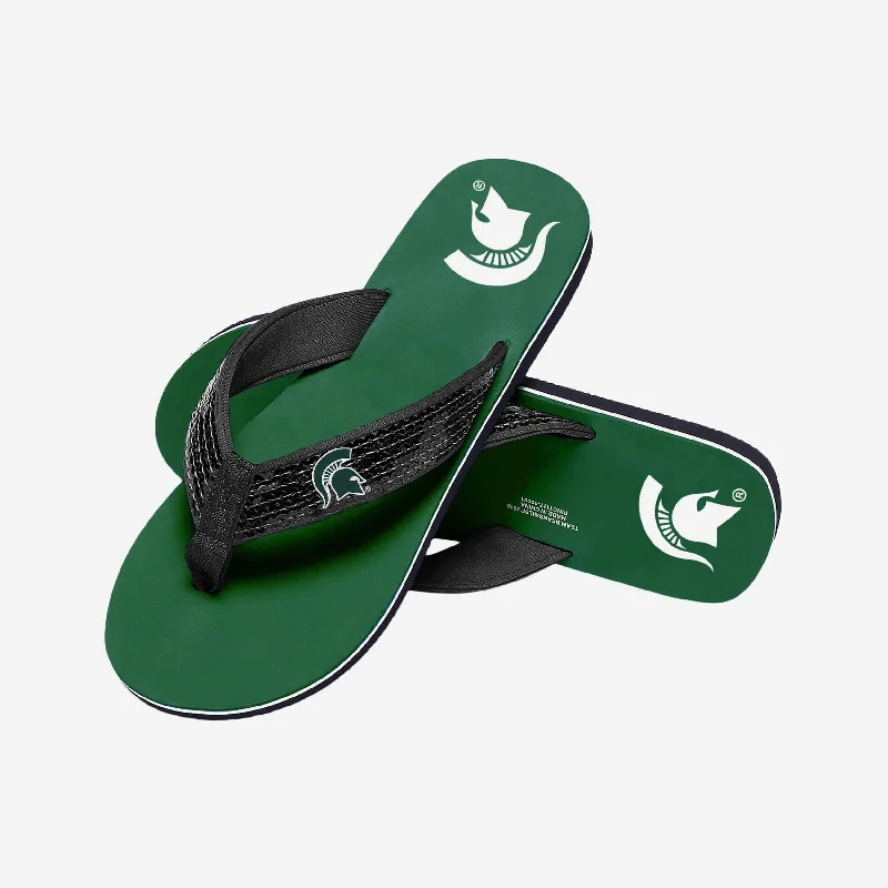 Michigan State Spartans Womens Sequin Flip Flop