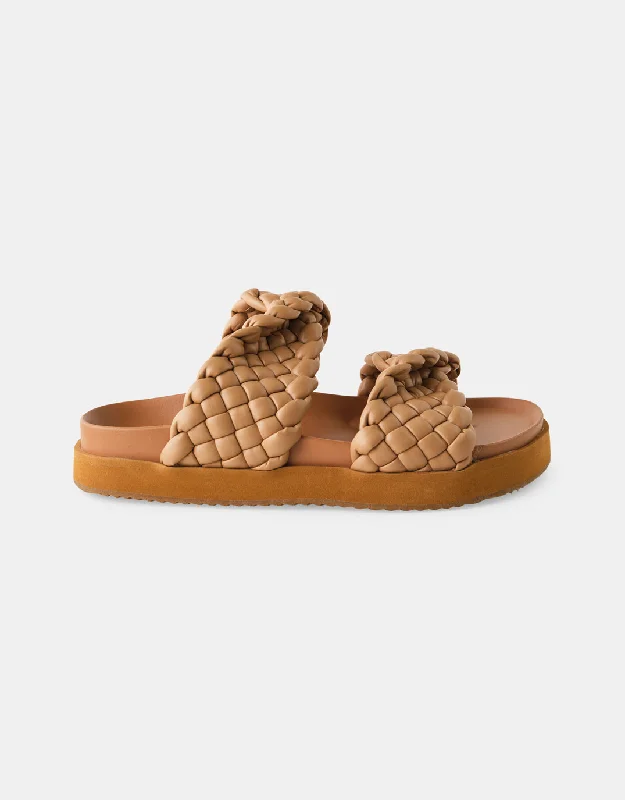 Mim Leather Slides - Light Tan