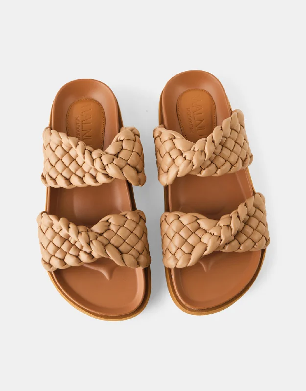 Mim Leather Slides - Light Tan