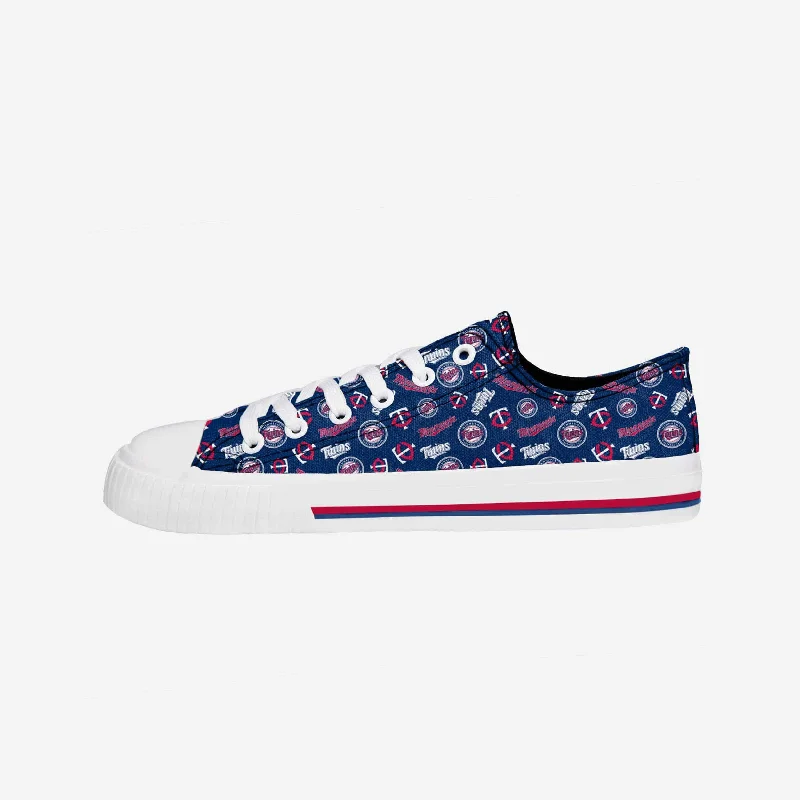 Minnesota Twins Womens Low Top Repeat Print Canvas Shoe