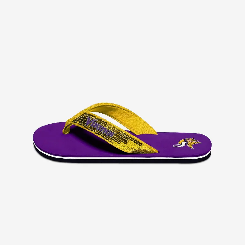 Minnesota Vikings Womens Sequin Flip Flop