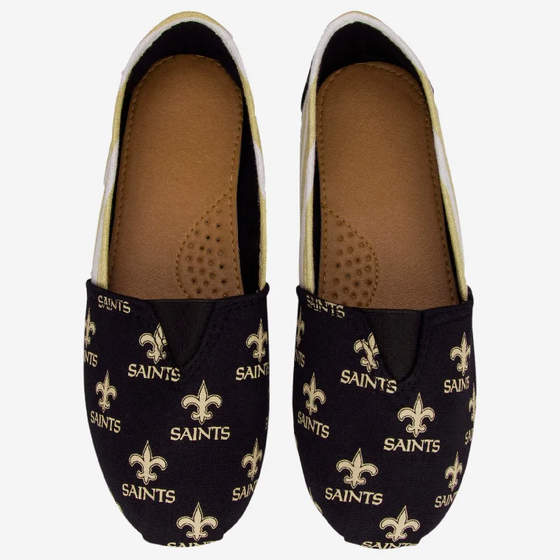 New Orleans Saints Womens Stripe Canvas Shoe