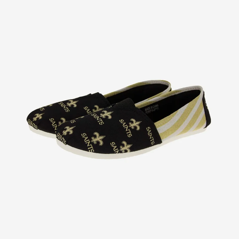 New Orleans Saints Womens Stripe Canvas Shoe