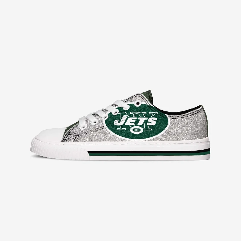 New York Jets Womens 1998-2018 Glitter Low Top Canvas Shoe