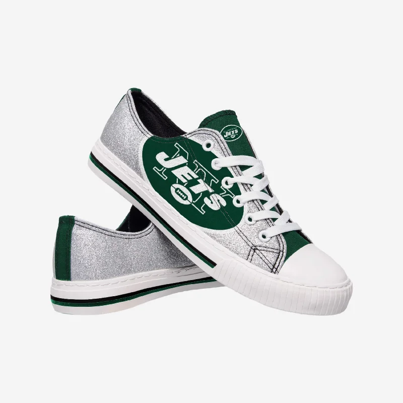 New York Jets Womens 1998-2018 Glitter Low Top Canvas Shoe